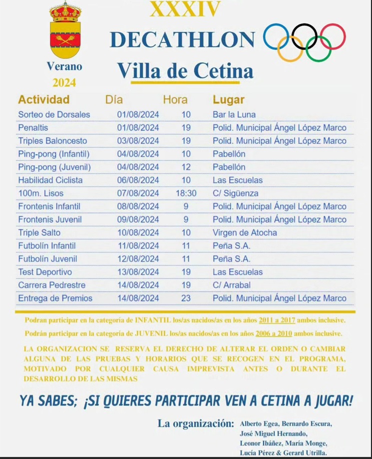 COMIENZA EL DECATHLON VILLA DE CETINA 2024