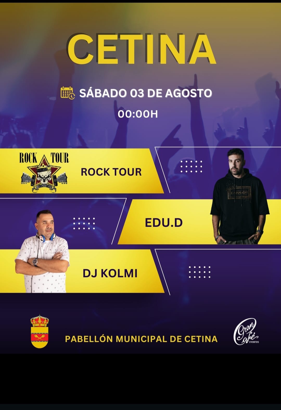 ROCK TOUR, EDU D. Y DJ KOLMI: 3 DE AGOSTO